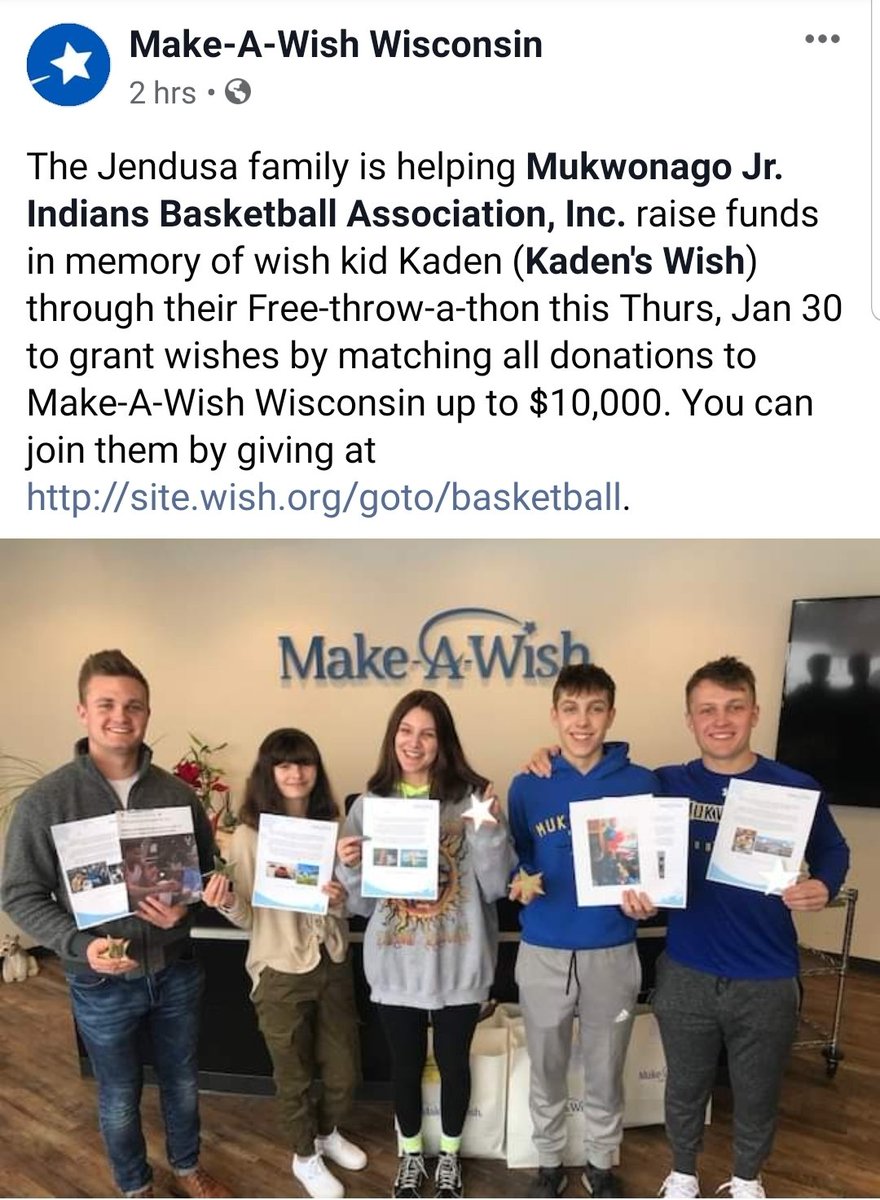 RealStevie_P's tweet photo. Please, help us out! If you are able to donate, like, share, retweet....Please do!  Trying to raise $20,000+ to 
@MakeAWishWI 

@KadensWish
@ElizabethKayFM @t0mmy0ls0n
@MukAthletics @TyBauschek
@JerryJendusa @espnhomer
@JJWatt @MASDSCHOOLS

#DoMore

https://t.co/rFWPBHPtP5 https://t.co/xjjrULmxEN
