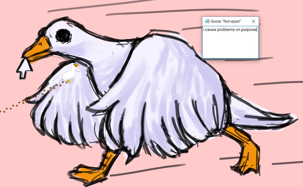 Пользователь твиттера перенёс надоедливого гуся из Untitled Goose Game на свой рабочий стол
