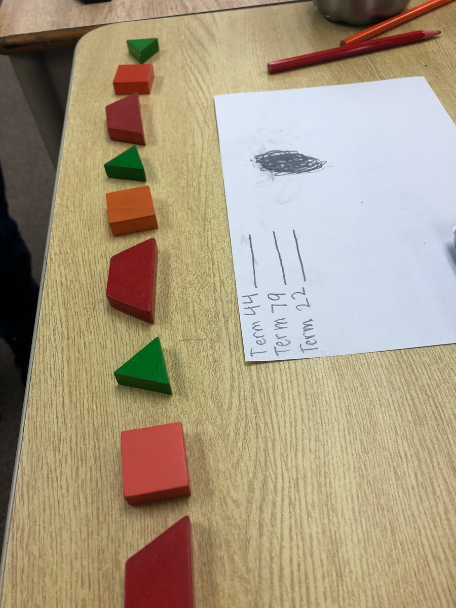 breda_45's tweet photo. Students creating repeating patterns and having their friends find the missing terms https://t.co/mkI4vSKEsk