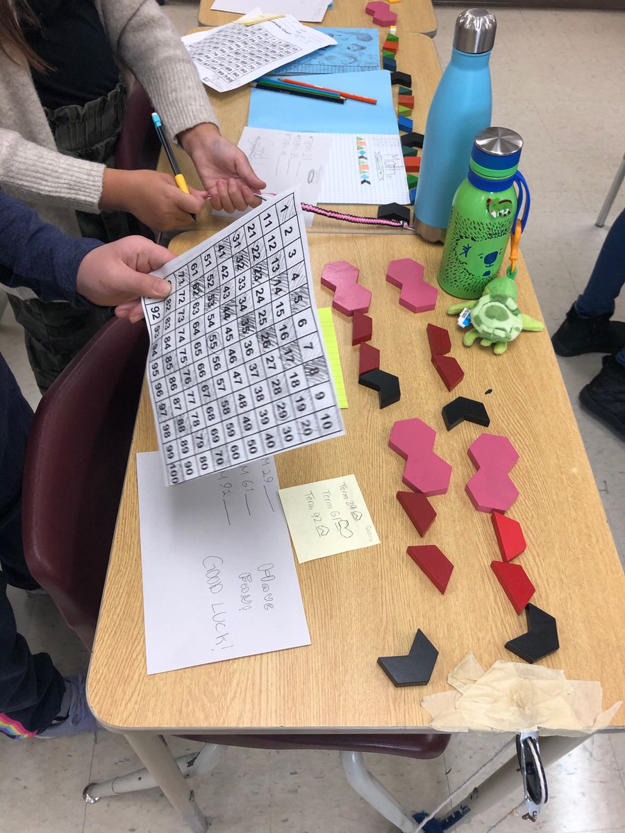 breda_45's tweet photo. Students creating repeating patterns and having their friends find the missing terms https://t.co/mkI4vSKEsk