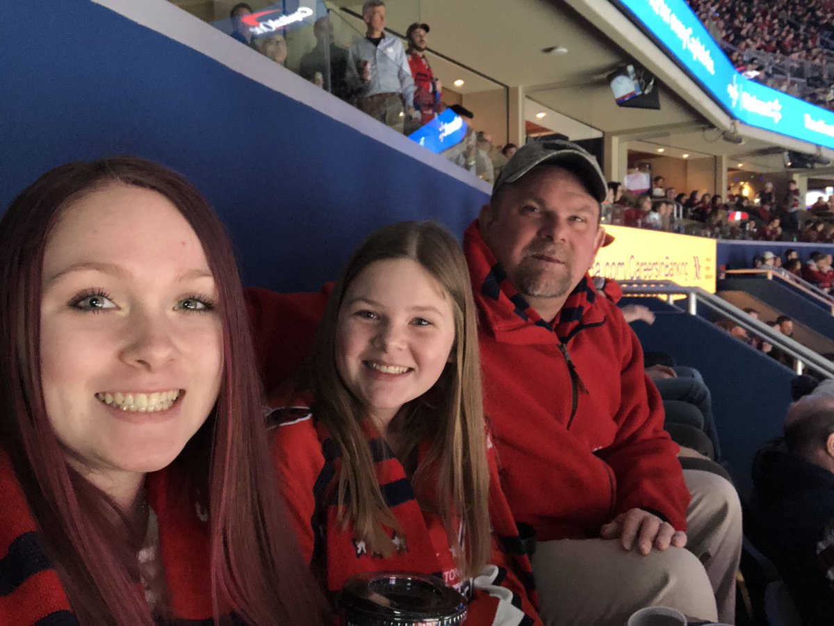 ellie_m_clarke's tweet photo. So excited to be here at the Capitals game with my family in section 213 #CustomInkToss https://t.co/NAV8ci62nW