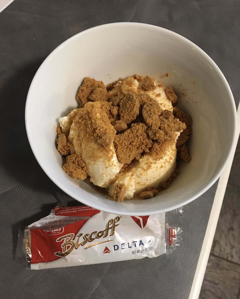 dot_soft's tweet image. A real #SoftClothes hump day dessert move is to crush leftover @Delta Biscoff cookies over some vanilla @Hudsonville_IC ice cream.