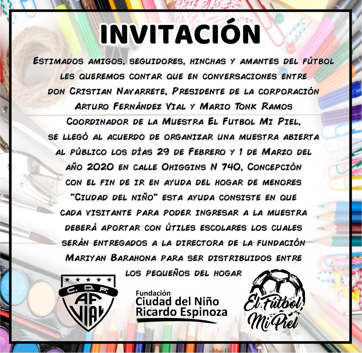 mariotonk's tweet photo. #Concepcion #museo #ayudar estimada gente de Concepción y alrededores les dejo una invitación el 29/02 y 01/03 https://t.co/ImBhNB9XWo