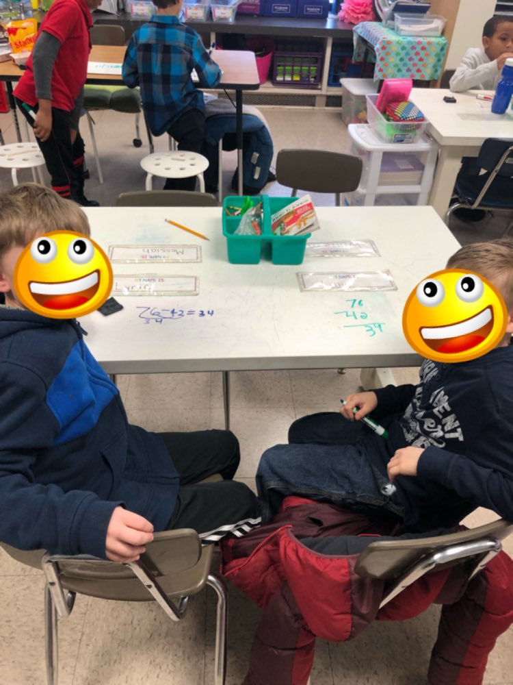 MrsForste's tweet photo. This is what it looks like when students come together and learn based on what they need and not their grade. 2nd and 3rd graders spent today in math working together to solve problems and strategy share. A student later said “ I love when our families learn together!” @rtrams https://t.co/Uf5cd5b3xs
