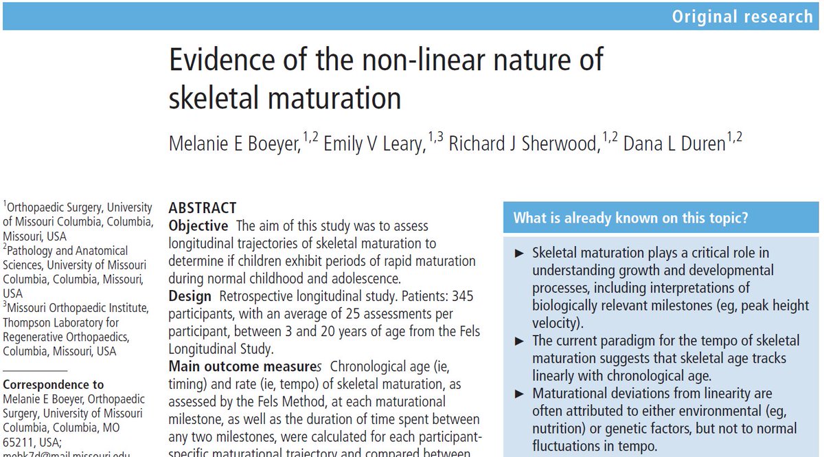 meboeyer's tweet photo. ever wonder if skeletal development has a 'spurt' like what we see in height during adolescence - check out our latest paper to learn more
https://t.co/U0MghZDjYY #TLRO #Mizzou @mumedicine @MissouriOrtho https://t.co/GG1F64vkBP