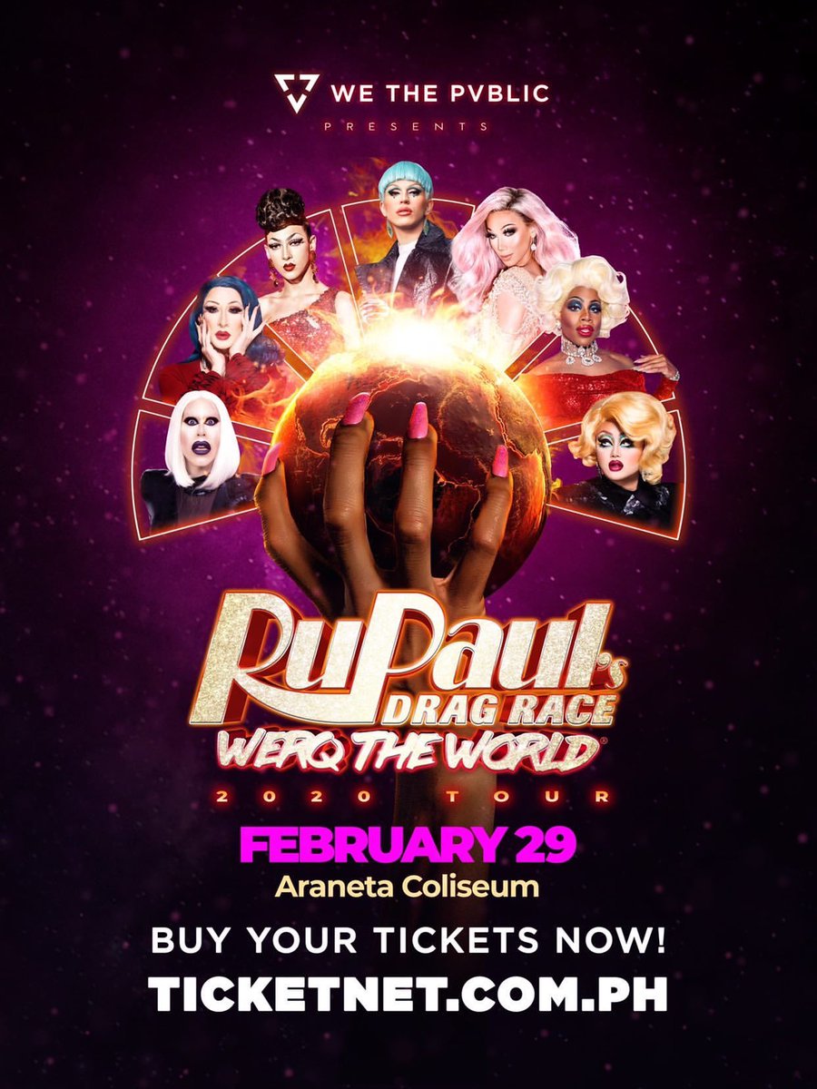 The biggest drag event in the world is coming to the Philippines!! Excited na rin ba kayo, guys? Thanks @wethepvblic for bringing the Werq The World Tour to Manila, happening at the Araneta Coliseum on February 29 ✨ #WTWManila Get your tickets at ticketnet.com.ph