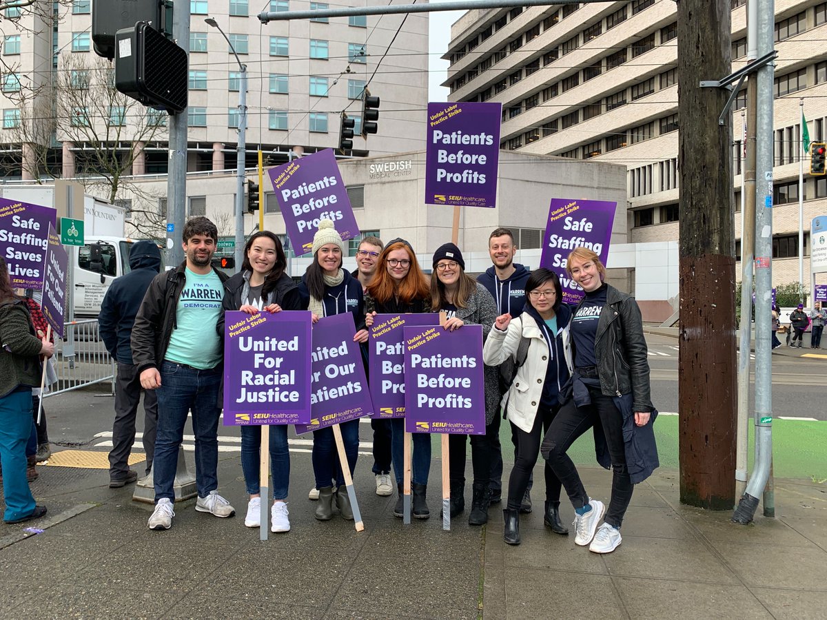 Team Warren joins SEIU as they strike in Washington State.