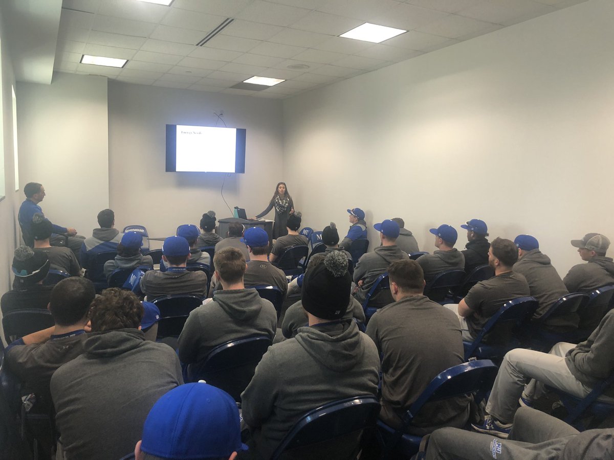 MarymountBASE's tweet photo. A great day of practice capped off with a presentation by Ms. Hayes, our @Marymountdining @sodexoUSA dietician! #FuelLikeAChampion #EverythingwithIntent https://t.co/FRkXMSLiml