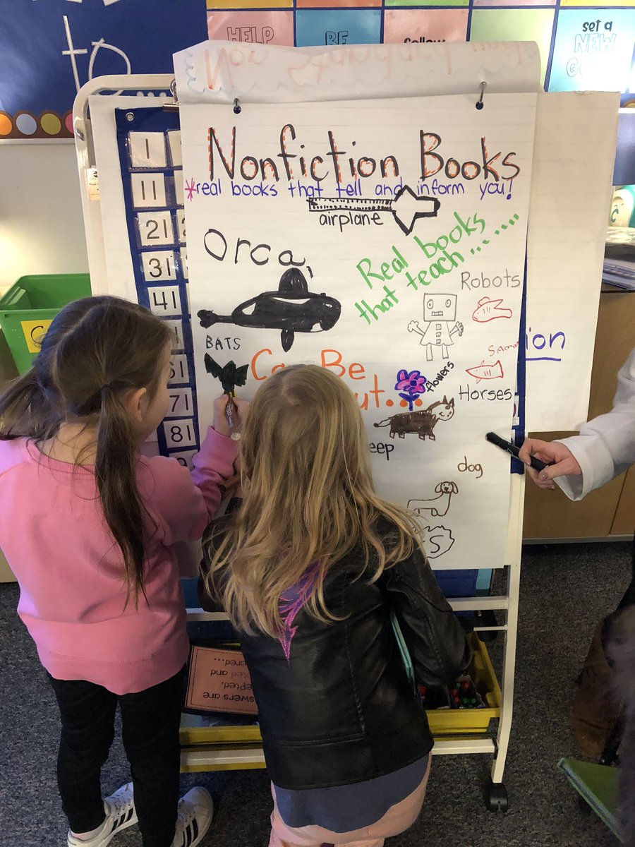 MissBotterill's tweet photo. We love reading non-fiction books! #GradeOne #EIPSTeaches #EIPSLearns #Literacy #JerseyDay @BrentwoodEIPS https://t.co/9qEM1UZFh0