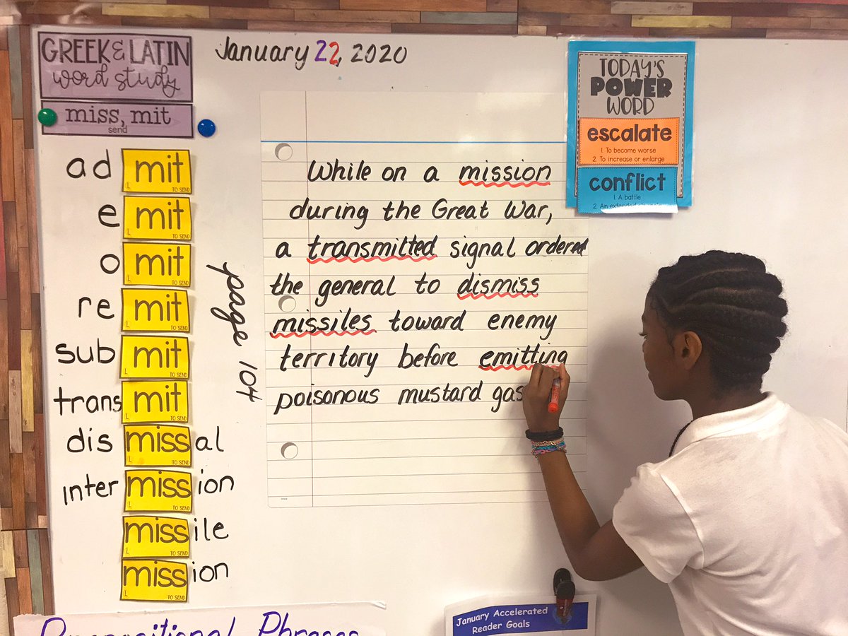 NajulaT's tweet photo. Room 1807 @PeytonForestES 5th grade tigers are actively growing their working vocabulary AND critically thinking while solving math application problems thanks to the generous donors at @DonorsChoose! #PeytonForest @peytonprincipal #believe https://t.co/gmmDNOlALi