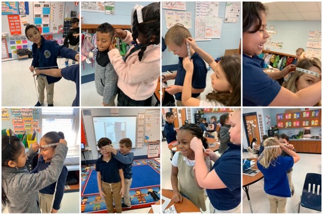 MrsNobles2nd's tweet photo. We learned about measurement this week using inches, so today we practice by measuring different parts of our body. They had a blast! ⁦@CollierES⁩ https://t.co/1niJ6KJmqq
