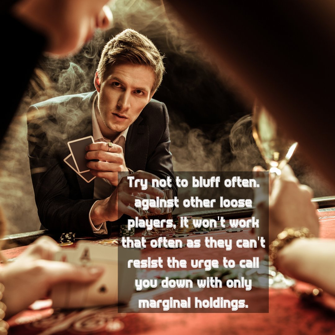 pokerworldtoday's tweet photo. Try to limit your bluffs to the tighter #poker players at the table that are more apt to fold. Higher #VPIP players tend to call with 2-3rd best hands or no hand at all. 

For more #pokertips &amp; #strategy head to 👉https://t.co/9bxByoElTh! #WednesdayMotivation https://t.co/taK993ed4t