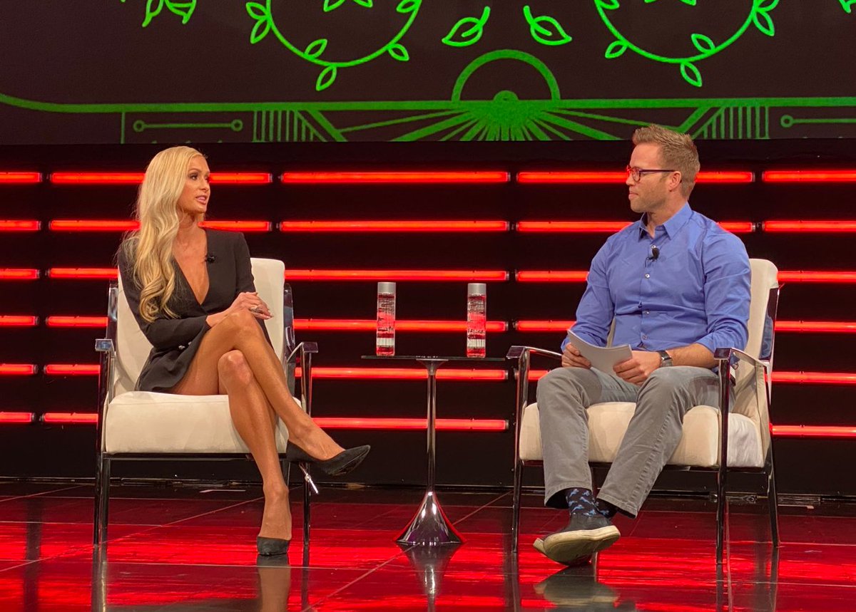 'I didn't get this far by being a dumb blond, but by pretending to be one..' -Paris Hilton at #UpfrontSummit now with $3B in sales, 25 fragrances, 50 stores, traveling 250 days per year.