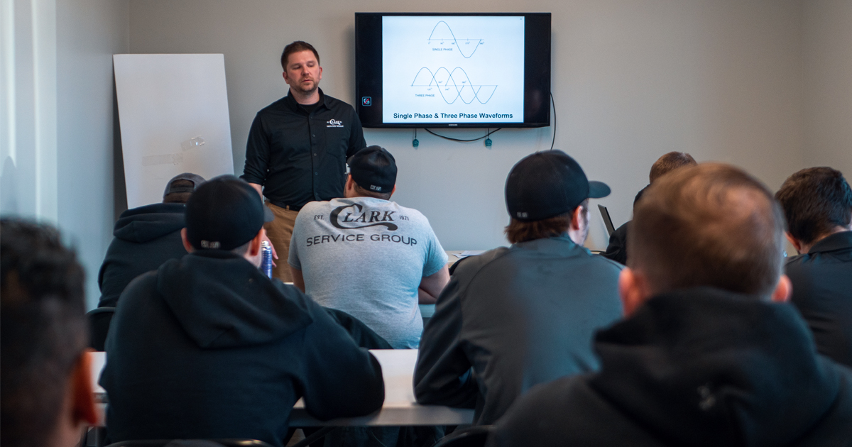 ClarkServiceGrp's tweet photo. Weβre committed to supporting our team by providing regular, reoccurring in-house, manufacturer, and @CFESAteam training. One of our goals for 2020 is to have every technician successfully pass at least one CFESA exam! #CFESACertified #NeverStopLearning #GrowWithUs #GetClarkd https://t.co/3dPrwsW02T