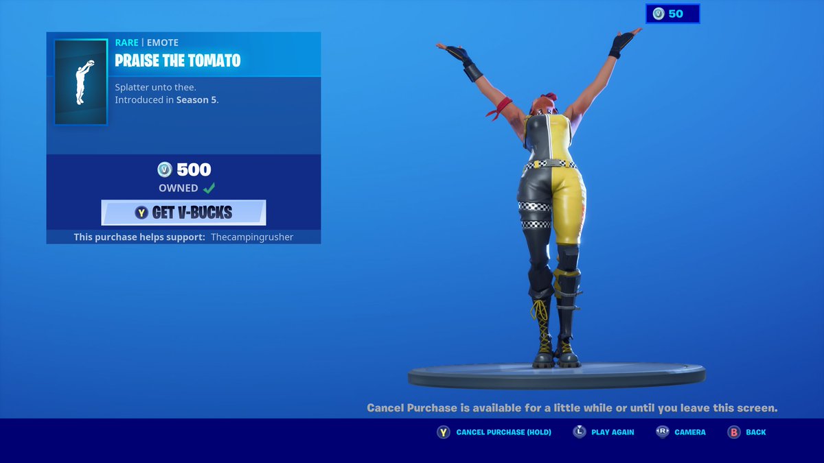 tacdforce's tweet image. Got this for myself and my fiance' using code @TheCampingRush. We both go to your vids for all the up to date info! Keep the vids coming please! More puppies! #XboxOneX #Fortnite #ahthememories