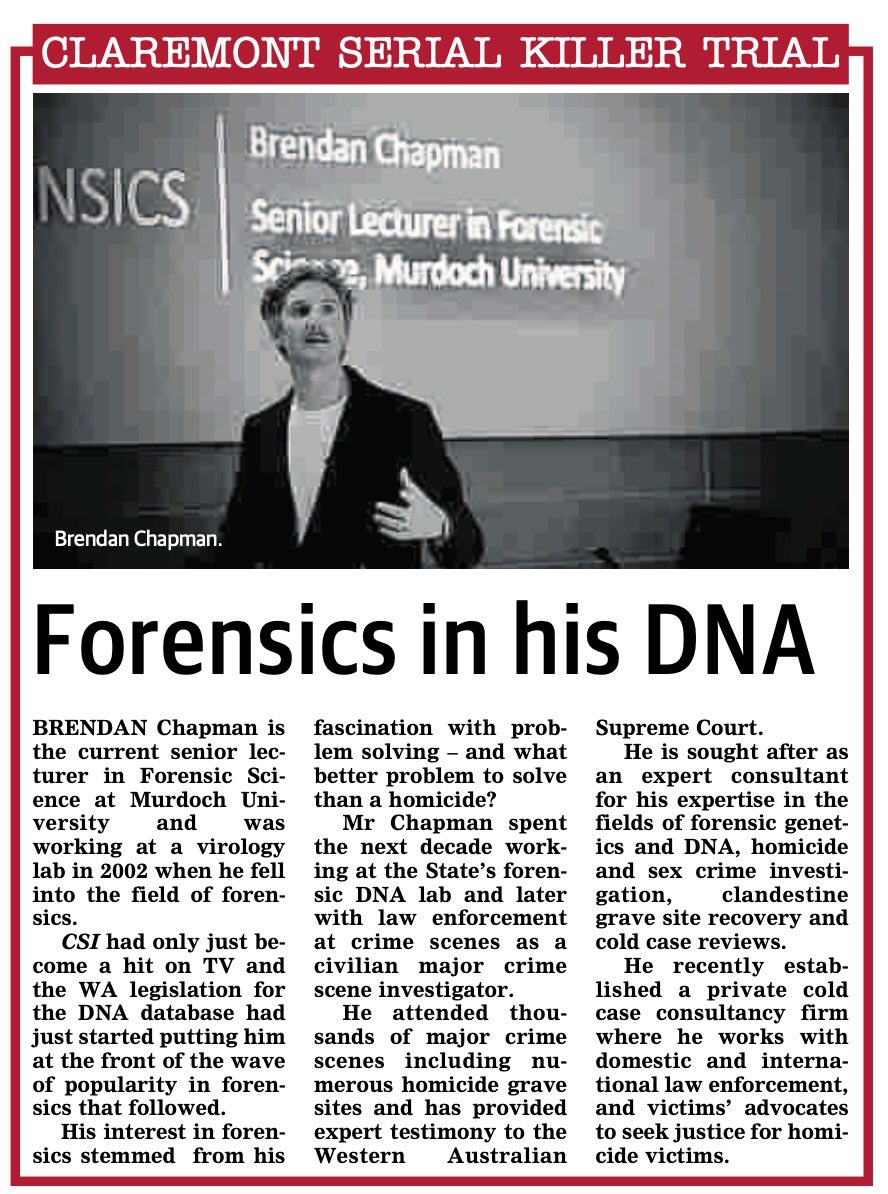 brendanforensic's tweet image. Check out this weeks community newspaper in #perth letterboxes for my interview with @Sarah_Brookes1 #coldcase #claremonttrial @MurdochUni @MurdochUniNews @commnewsgroup