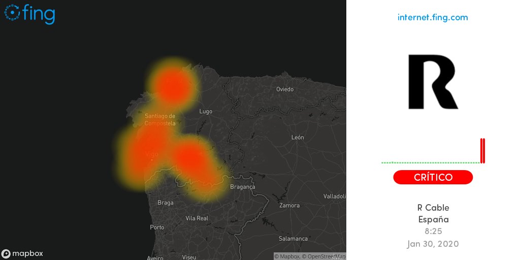 outagedetect's tweet photo. ⚡ #Fallo Crítico de internet detectado: #RCable en #España desde las 8:25, afectando #Ourense #ACoruña #Ferrol +6 otras zonas
🇪🇸 Mapa en vivo y análisis
👉 https://t.co/3N86qiAlHn
#os_de_R #RCablefalta #RCabledown #nointernet #offline #Spain #mañana https://t.co/2Gs4eLKKzn