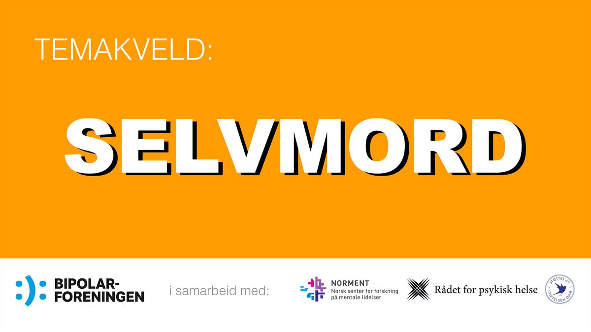 SFFNORMENT's tweet photo. Tonight we organize a thematic evening on suicide at Litteraturhuset in Oslo, together with the Norwegian Bipolar Association: https://t.co/fSuAlYpC5x. The event is fully booked, but will be recorded and available on YouTube: https://t.co/ObvYCECkgX @UniOslo_MED @Oslounivsykehus https://t.co/aoQf1pnpvW