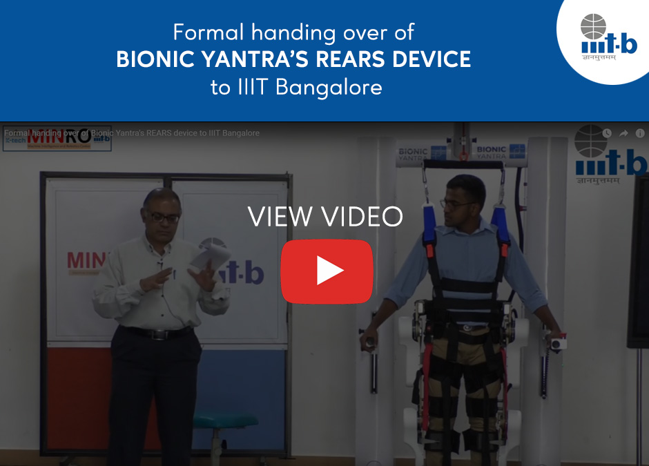 IIITB_official's tweet photo. Formal handing over of Bionic Yantra's Robotic Exoskeleton Assisted Rehabilitation System (REARS) device to IIIT Bangalore.
The video can be accessed here:
https://t.co/LX2S232Ppy
#IIITB #IIITB10100 #IIITBangalore #BionicYantra #REARS #IntelligentDevice #Rehabilitation https://t.co/GrSvTGfh6v