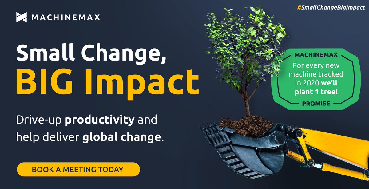 MachineMax_'s tweet photo. Our promise: In 2020 @HelloMachineMax will plant 1 tree for every new machine that we track. We'll achieve this via our new partnership with @OffsetEarth🌎
Drive-up productivity & help deliver global change! Go to https://t.co/Wrons9p4G5🌲🌲🌲
#smallchangebigimpact #offsetearth https://t.co/87GFK1Kopo