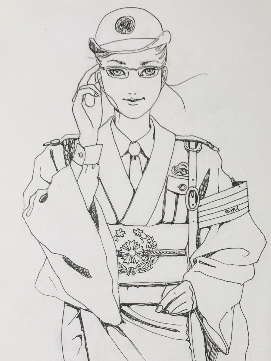 絵描き えみ Twitterissa 話題の 着物警察 描いてみた 初心者マーク取れたばかりだし こんな婦警さんなら言うこと聞こうかな 笑 きもの警察 イラスト 絵描き 着物