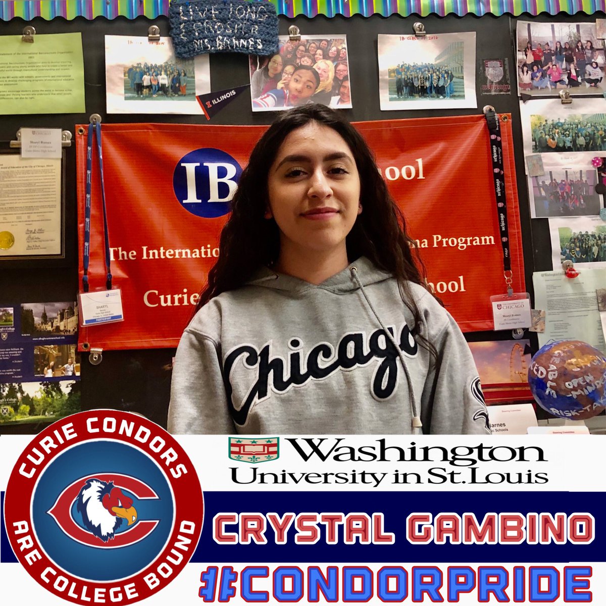 CurieHS's tweet photo. Congrats to Crystal Gamino on her admission to Washington University in St. Louis, where she will study engineering next year. Crystal earned a merit scholarship of $67,300 for her hard work in her IB courses. Congrats, Crystal! We are proud of your efforts!
#CurieIB #CondorPride https://t.co/WpjFgYx68i