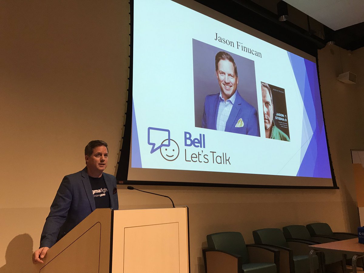 KatherineDines's tweet photo. Phenomenal discussion ‘Exploring Mental Illness &amp; Stigma’ @TheRoyalMHC 

Inspiring personal story from Jason Finucan, author &amp; founder of @GetStigmaZero providing on-line training on how to end stigma in the workplace! 

#MentalHealthMatters #BellLetsTalk https://t.co/KbiDb4utT4