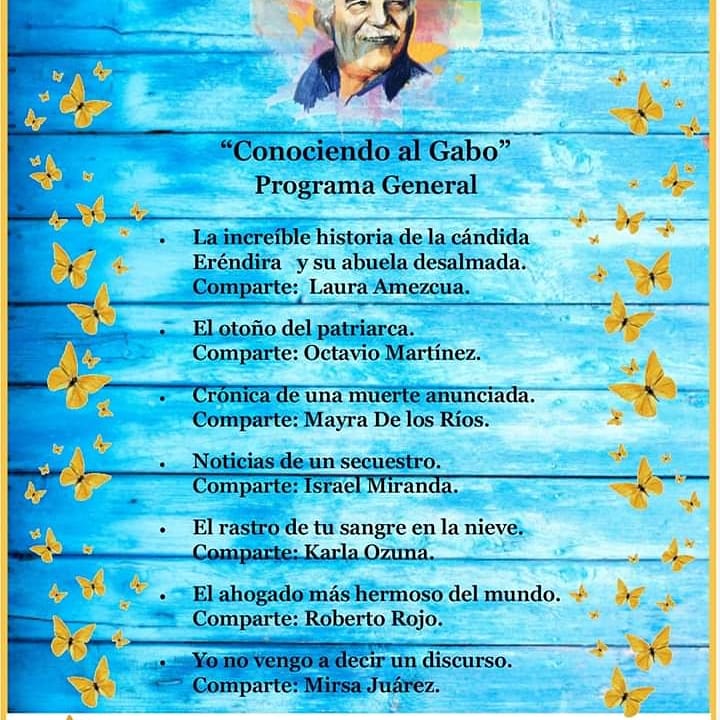 Les esperamos el viernes!!
Asiste y escucha a siete playenses invitados compartiendo fragmentos de sus obras favoritas de #GabrielGarcíaMárquez.

<a href="/PlanetarioPlaya/">Planetario Playa</a>
#EntradaLibre
#ConociendoAlGabo
#PasaLaVoz 
🦋🦋🦋