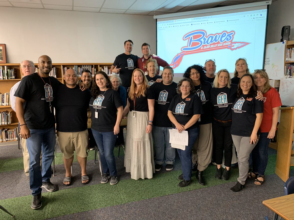 GrossmontEA's tweet photo. El Cajon Valley HS members are GEA Strong!!! They know class sizes of 38 are not conducive to student learning. What do you think, @SuptGlover? Are they? @GUHSDTweet #WeAreGEA #WeAreCTA @Roberto63 @RamonMGomez GEA puts our students first! 👏🏼#Retweet https://t.co/gsjepJ7GQC