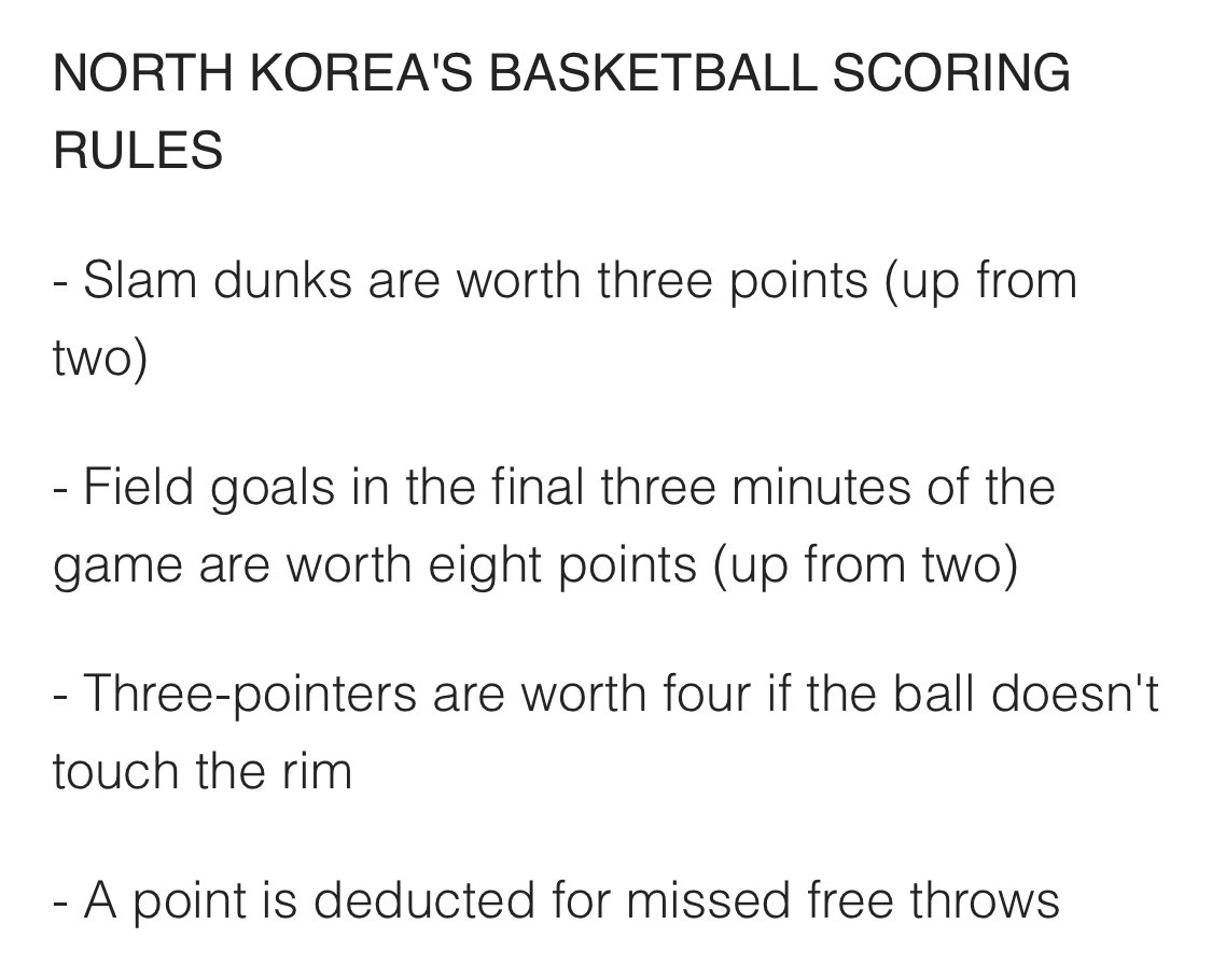 The absolute state of North Korean basketball scoring system More Sports