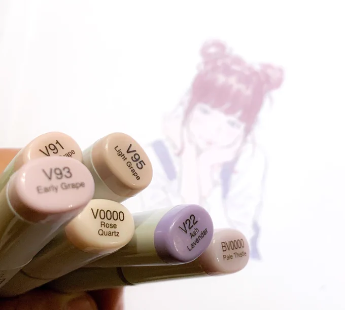コピックV系のみで着彩。 