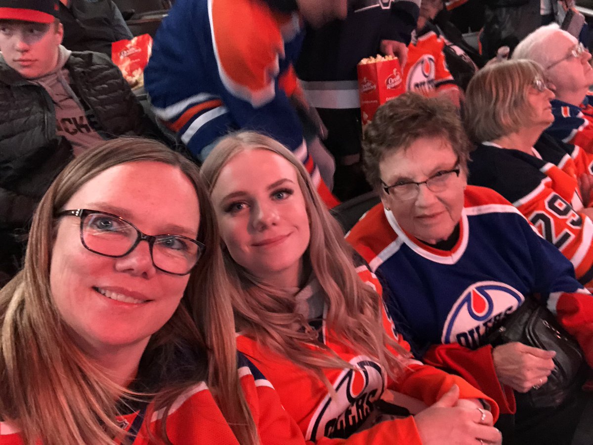 Having a great time at the game! #LetsGoOilers