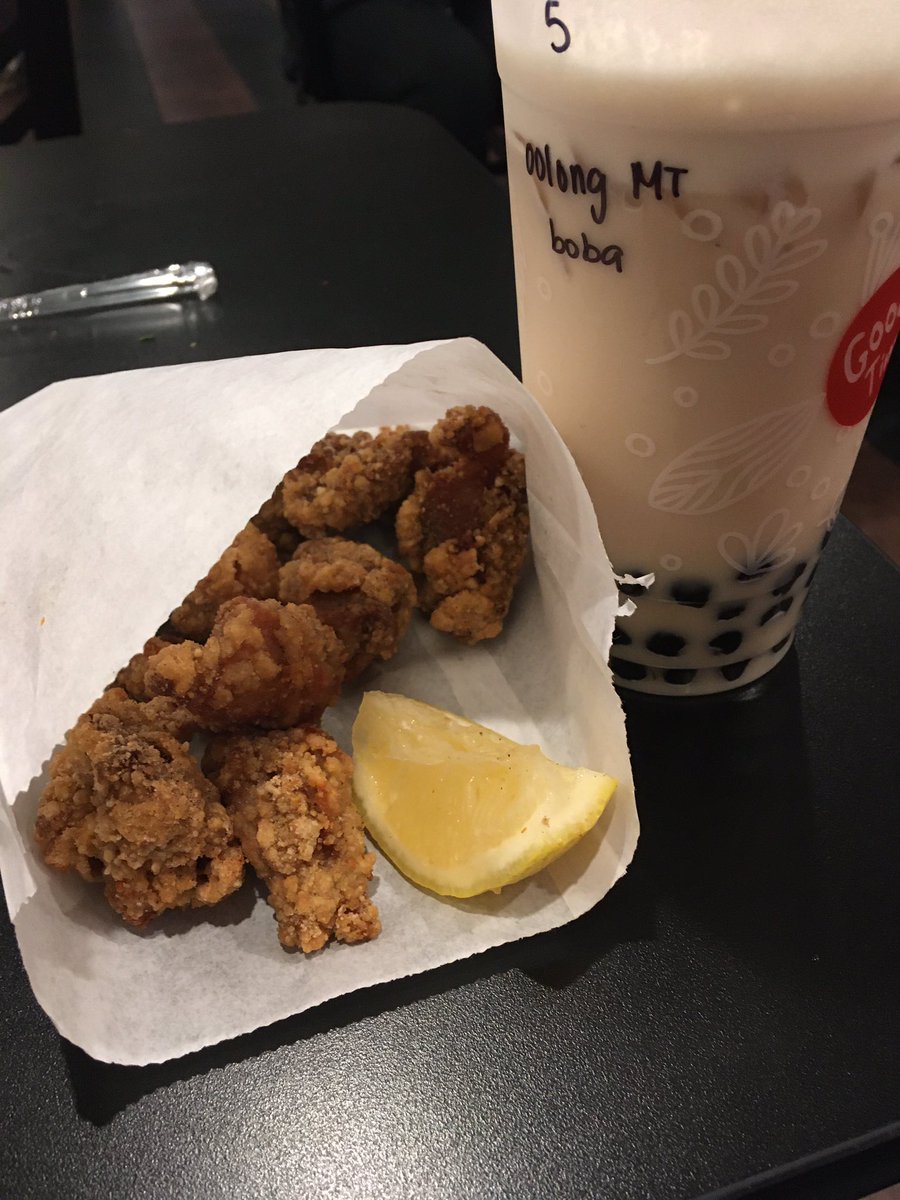 Crispy chicken and oolong boba from The Old Tea House