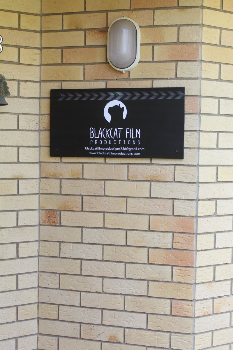 blackcatfilmpr2's tweet photo. We just mounted our Black Cat Film Productions signage here & we absolutely love it! 🎥
#BlackCat #bcfp #black #cat #BlackCatFilmProductions #loveit #signage #ourstudio #PrintedProject https://t.co/jxCpppAShx