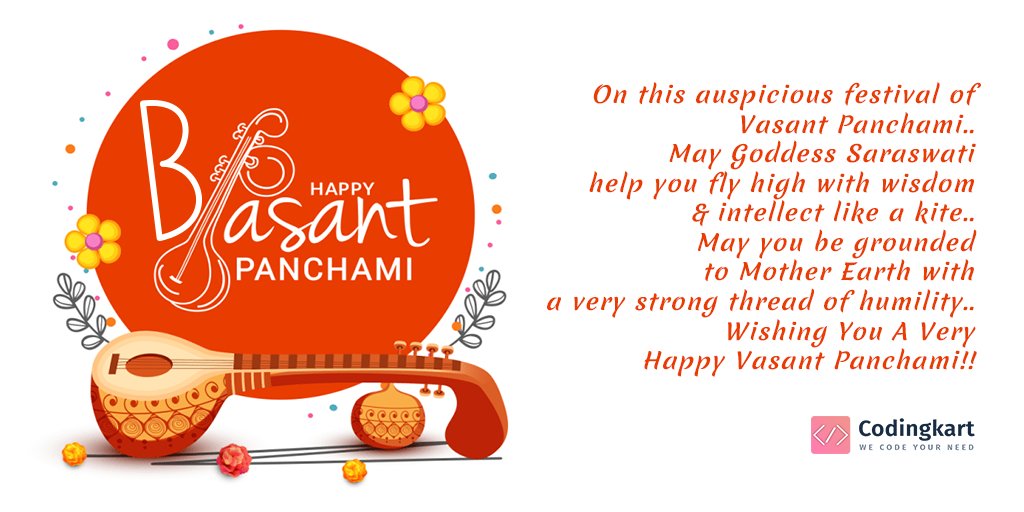 Codingkart1's tweet image. May the occasion of Basant Panchami, bring the wealth of knowledge to you.. May you be blessed by Goddess Saraswati &amp;amp; all your wishes come true..!!

#basantpanchami #goddesssaraswati