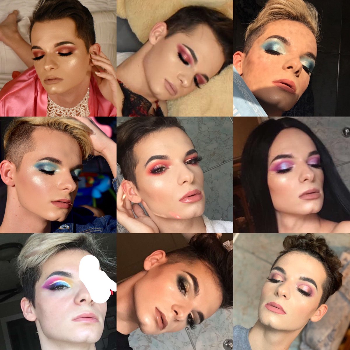 braxtonmg's tweet photo. My top fave looks of 2019. It’s time I add some for 2020!😈 let me see your beautiful faces ❤️ #makeupthread #makeup #lgbt #gay https://t.co/XQQi8N2KB0