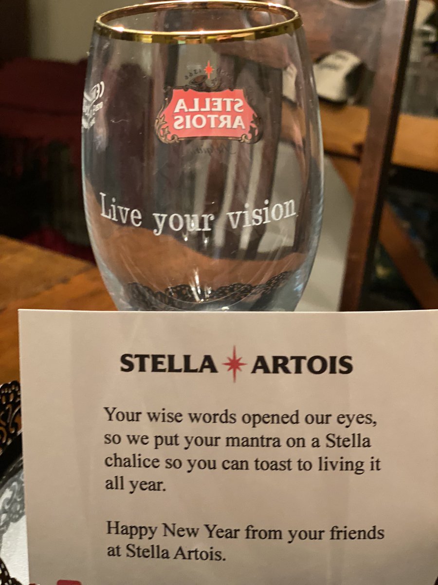 TreacyW's tweet photo. What a nice surprise on my porch!  My own personal mantra chalice!  Thank you @StellaArtois let the weekend begin early! #liveyourvision https://t.co/3IOh2qGPO2