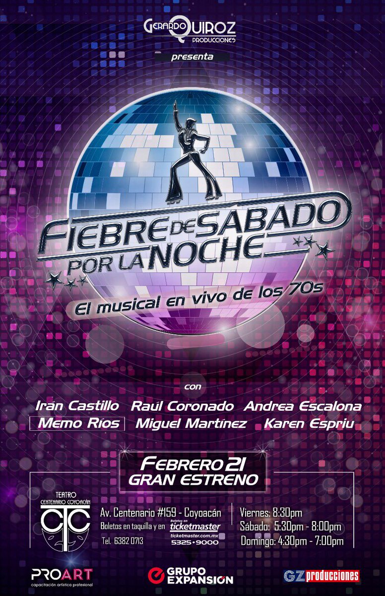 Seguimos preparándonos a conciencia para presentar uno de los mejores espectáculos de esta temporada con música de los BEE GEES llega un espectáculo único en el mundo “fiebre de sábado por la noche”