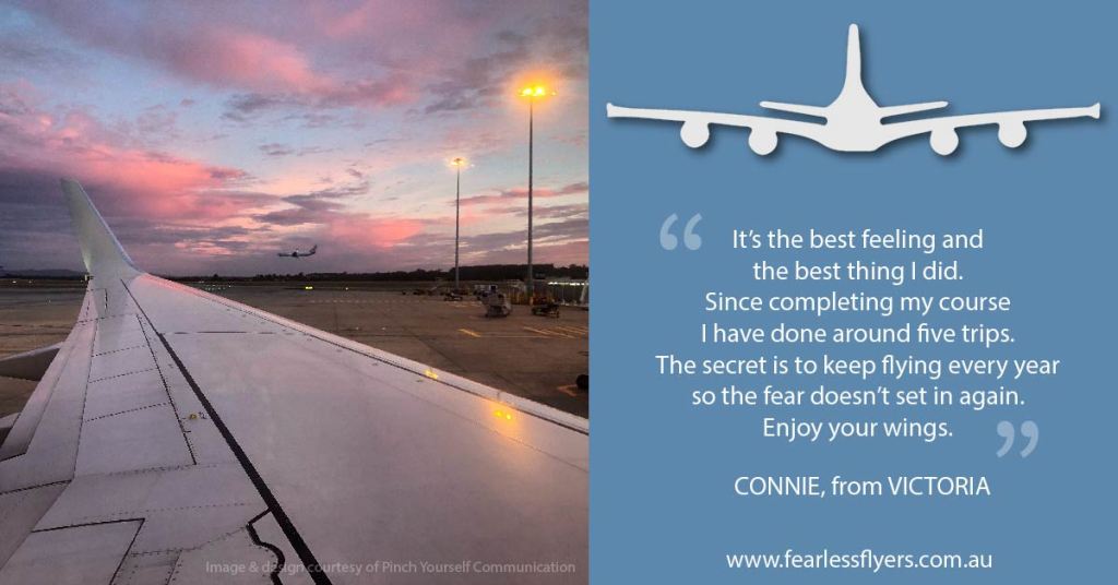 flyerfearless's tweet photo. It's the best feeling, says Fearless client Connie from Victoria. Let us help you overcome your fear of flying in 2020. #fearlessflyers https://t.co/js3B5lEP30 https://t.co/5xLtM9ytj7