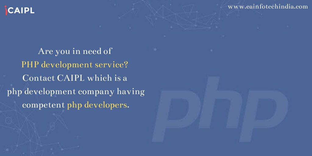 CAInfotechindia's tweet photo. Are you in need of a PHP development service? Contact CAIPL which is a #PHP_development_company having competent PHP developers. https://t.co/1M7vDpw4EJ
.
.
#caipl #php #phpdevelopment #developmentcompany #programming https://t.co/kBpNCWwTCm