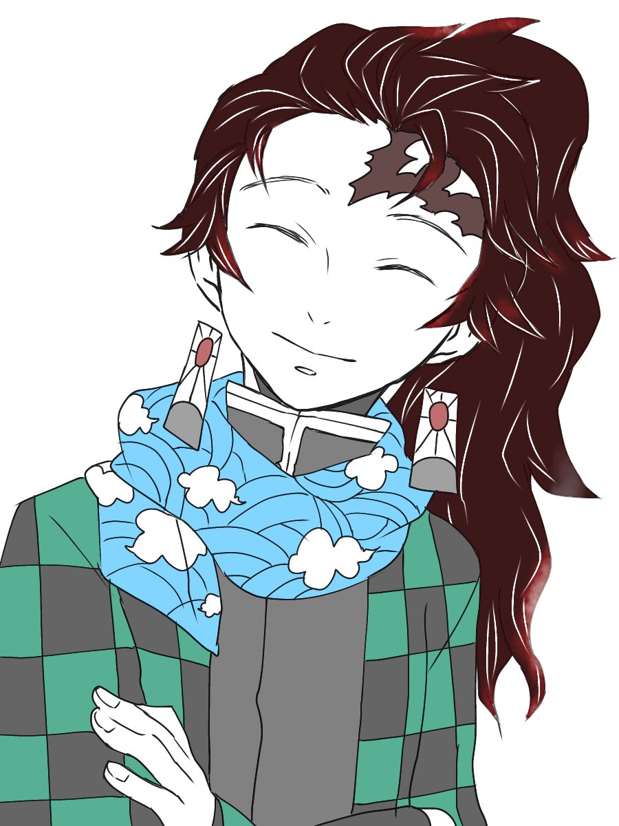 炭治郎 大人たんじろは長髪が良いな このフワフワは善のお気に入り さんのイラスト
