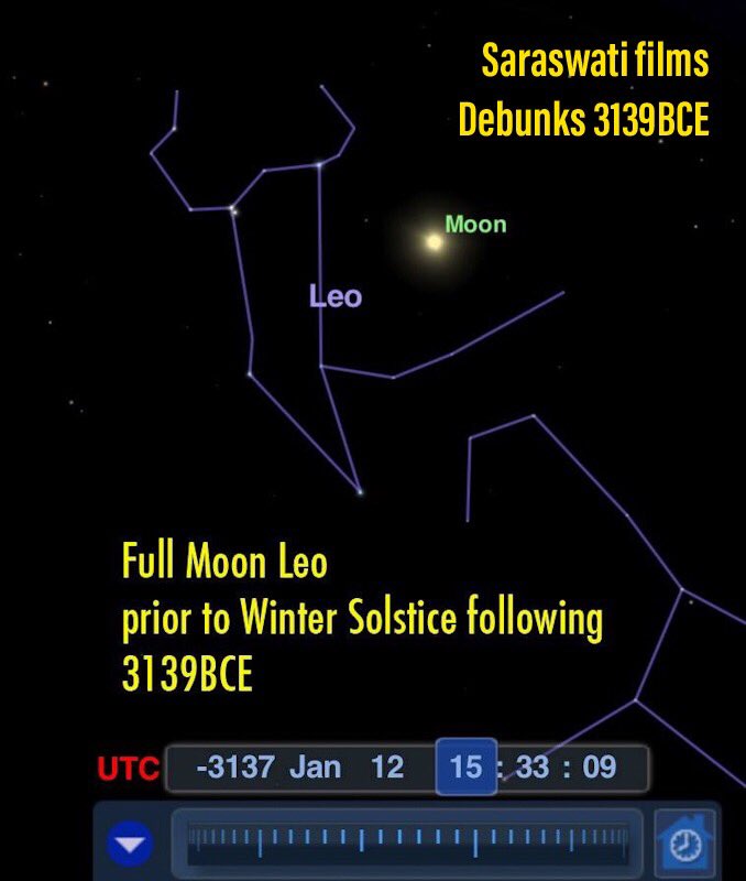 + debunking 3139BCE:3. Mars is not retrograde in the year of the war from Jan 3139BCE to the November timeframe.4. Full Moon on the 12th of Jan the following year is followed by Winter Solstice which makes Bhisma Moksha in Krishna paksha which is an impossibility.