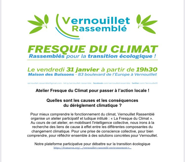 #Election2020 #electionsMunicipales2020 #VernouilletR
#VernouilletRassemblé 
La transition écologique au cœur du programme de <a href="/LopezJollivet/">M.-H. Lopez-Jollivet</a> 
Rendez-vous le 31 janvier pour un jeu autour de ce passionnant sujet. Pédagogique, ludique et bien entendu pour Tous, pour Vous !