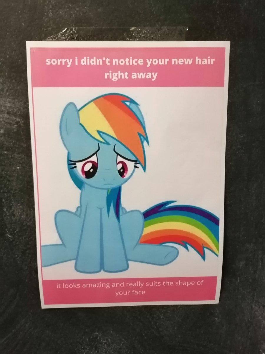 SmartsAgency's tweet photo. On those occasions when you feel bad because you didn't notice your brilliant colleague's great new look for TWO WHOLE DAYS - try making them a poster. https://t.co/vooJo4lzLi