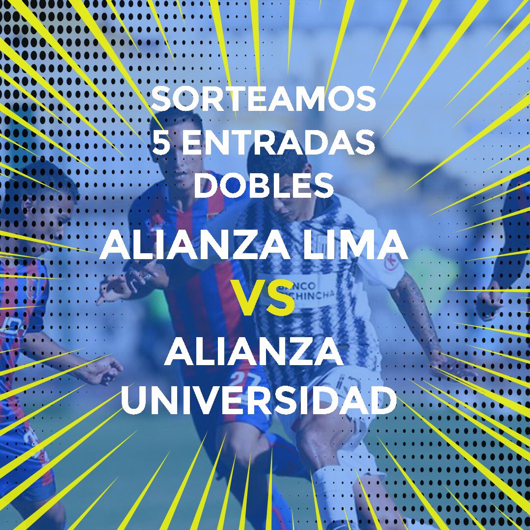 GOLPERUoficial's tweet photo. ¡ATENCIÓN! ¡SORTEO! 🚨🚨🚨 Gana 5 entradas dobles para el partido entre @ClubALoficial y @AlianzaUDH 
¿Cómo?
1. Sigue nuestra cuenta oficial @GOLPERUoficial
2. Dale RT a esta publicación 🔁
3. Comenta la publicación usando el hashtag #SORTEOXGOLPERU
¡Y listo! ¡Mucha suerte! https://t.co/4yuRPBziwM