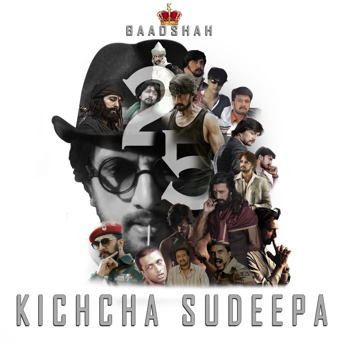 KSFA_Official's tweet photo. The most awaited, 1st CDP of the biggest trend this year, #25thyearofBaadshahKichchaSudeepa
 is here..!! Launched by hands of #PhantoM director @AnupsBhandari, the celebration is now open in Twitter trends...🎉🔥😎

@KicchaSudeep 👑 #Kicchaism 😈 https://t.co/dYE97cHhtX
