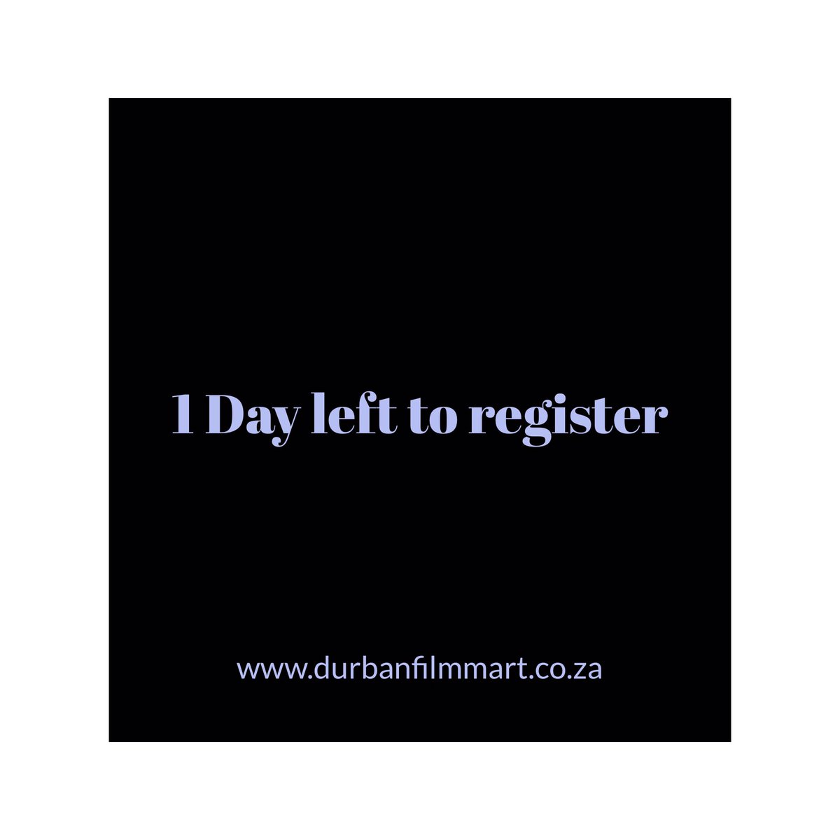 durbanfilmmart's tweet photo. 1 Days left to register and become part of Africa’s leading film market 

A reminder to all filmmakers, closing date for submissions for the 11th Durban FilmMart close on 31 January 2020, follow link below to website https://t.co/SYFzn5vwiK  

#DurbanFilmMart2020 #DFM20 #DFM11 https://t.co/yg2x7K3FIa