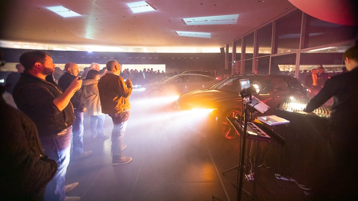 <a href="/poole_audi/">Poole Audi</a> <a href="/AudiSportPoole/">AudiSportPoole</a> <a href="/Audi/">Audi USA</a> <a href="/AudiOfficial/">Audi</a> <a href="/AudiUK/">Audi UK</a> <a href="/AudiUKPress/">Audi UK Press Office</a> <a href="/Audi_UK_Press/">Audi UK Sport Press</a> @echodaz <a href="/yeovilaudi/">Yeovil Audi</a> <a href="/volvocarspoole/">Volvo Cars Poole</a> The exciting moment when the new #AudiRS6 &amp; #RSQ8 were revealed!

We had a lot of fun using #lighting, music, #projections and smoke to create this dramatic entrance for <a href="/poole_audi/">Poole Audi</a>'s #AudiSport launch!

See more pictures of the immersive brand experience: media.conicalsphere.com/client-work/br…