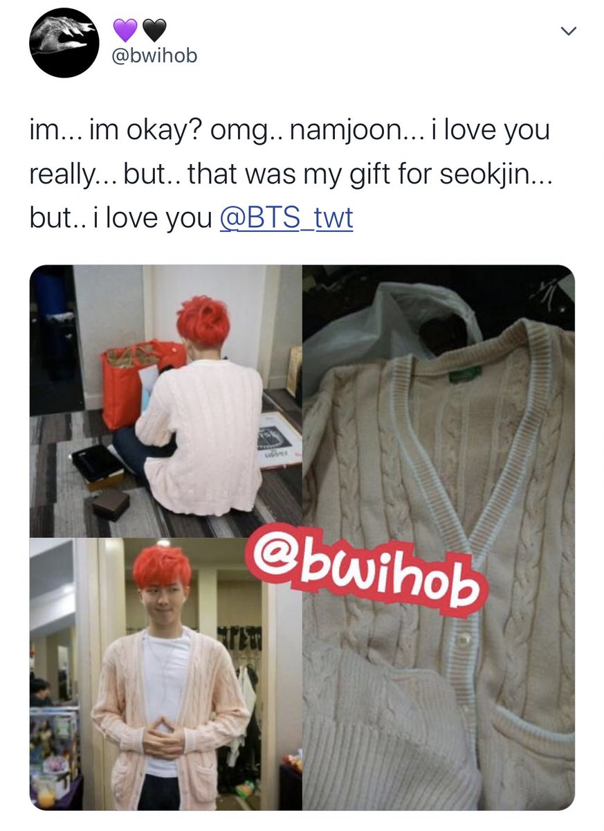joon also wore someone’s gift for jin