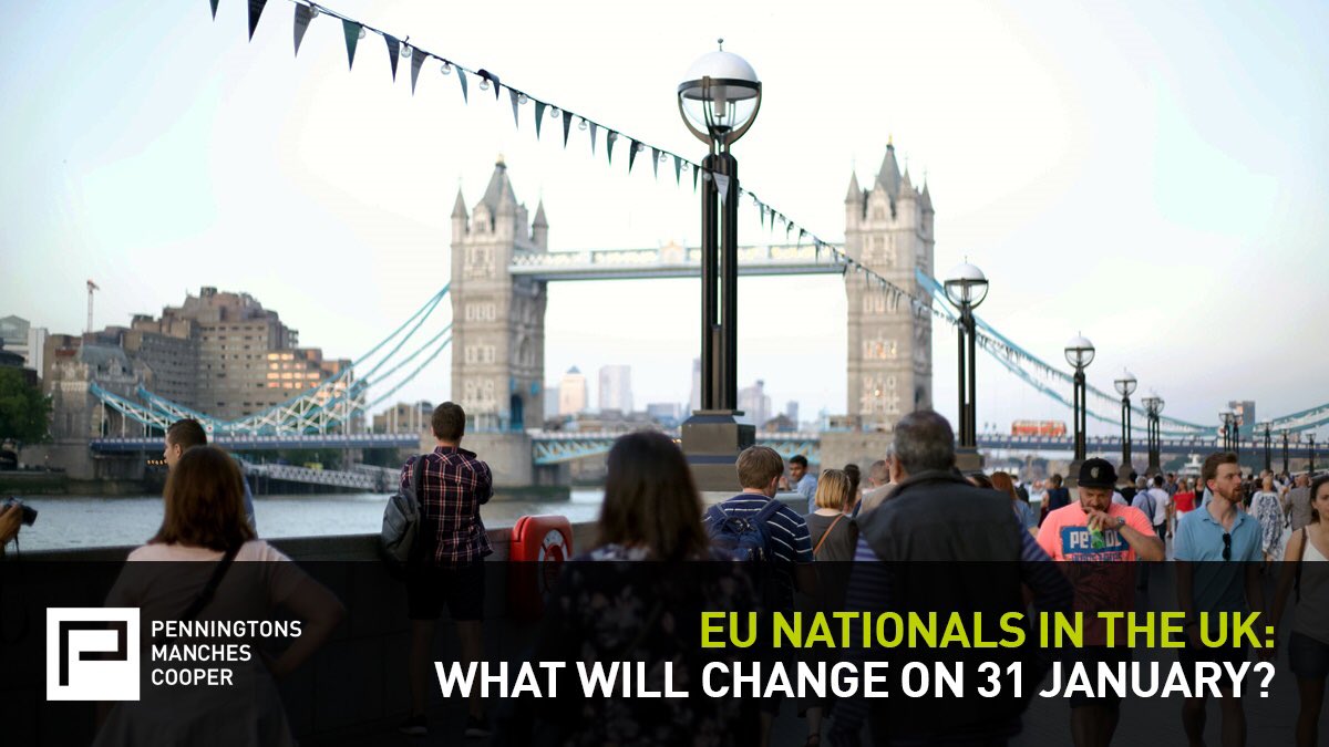 Penn_Immig's tweet photo. On the eve of 'Exit Day' we take a look at the position of EU nationals currently in the UK and those wishing to travel after 31 January 2020. #Brexit. https://t.co/a8Bjuqojrj https://t.co/ehY40V0n9F